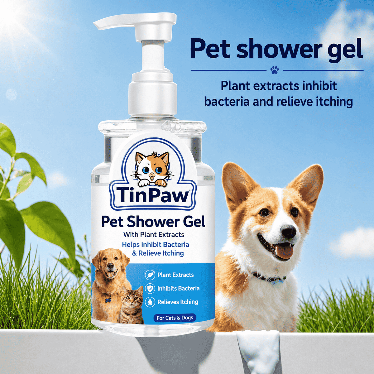 Antibacterial Pet Shampoo 500ml - Dog Shampoo - TinPaw - Itch - Relief Shower Gel 500ml - SU00113923 - Itch - Relief Shower Gel 500ml
