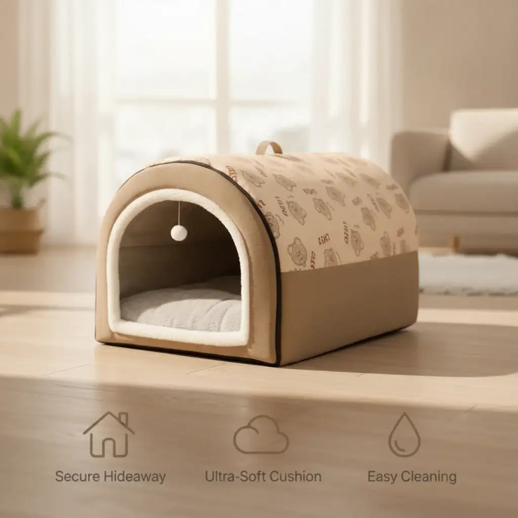 Washable Fleece Pet House - Dog Beds & Furniture - TinPaw