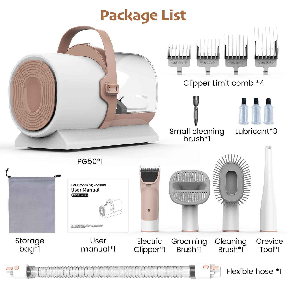 Dog Grooming Vacuum Strong - Dog Slicker Brushes - TinPaw - Pet Hair Remover - white - SU00064355 - Pet Hair Remover - white