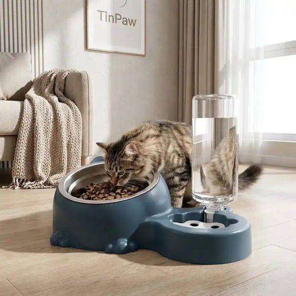 Dual - Bowl Auto Pet Feeder & Waterer - Automatic Pet Feeder - TinPaw
