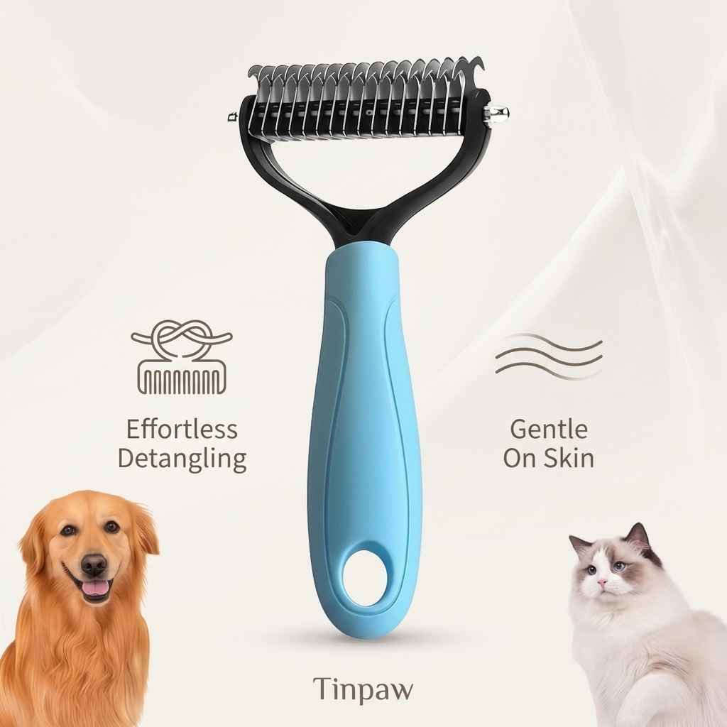 Dual - Sided Detangling Comb - Dog Slicker Brushes - TinPaw