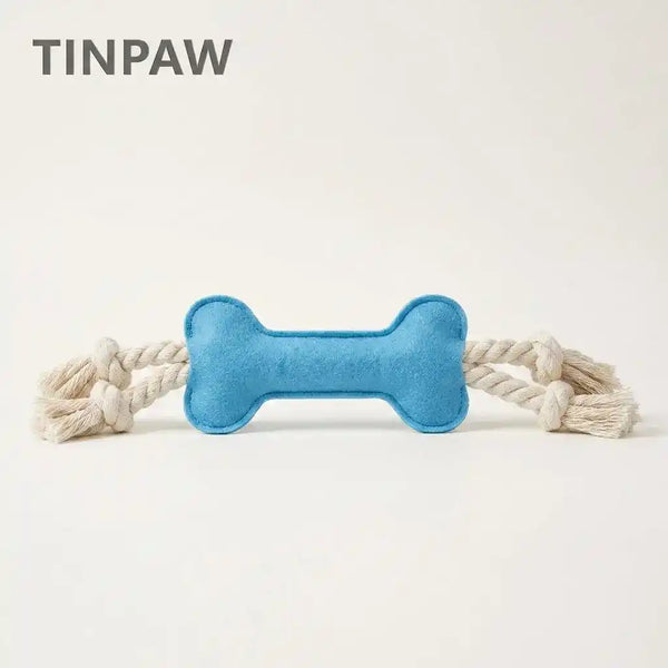 Felt Bone Dog Chew Toy – Soft Dental Play Toy - Dog Toys - TinPaw