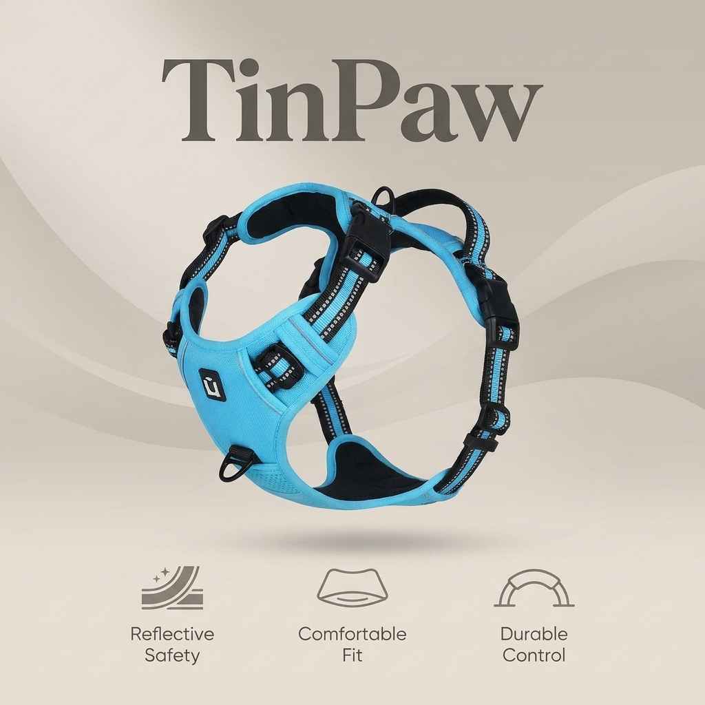 No - Pull Padded Dog Harness Vest – Soft, Adjustable - Dog Gear - TinPaw