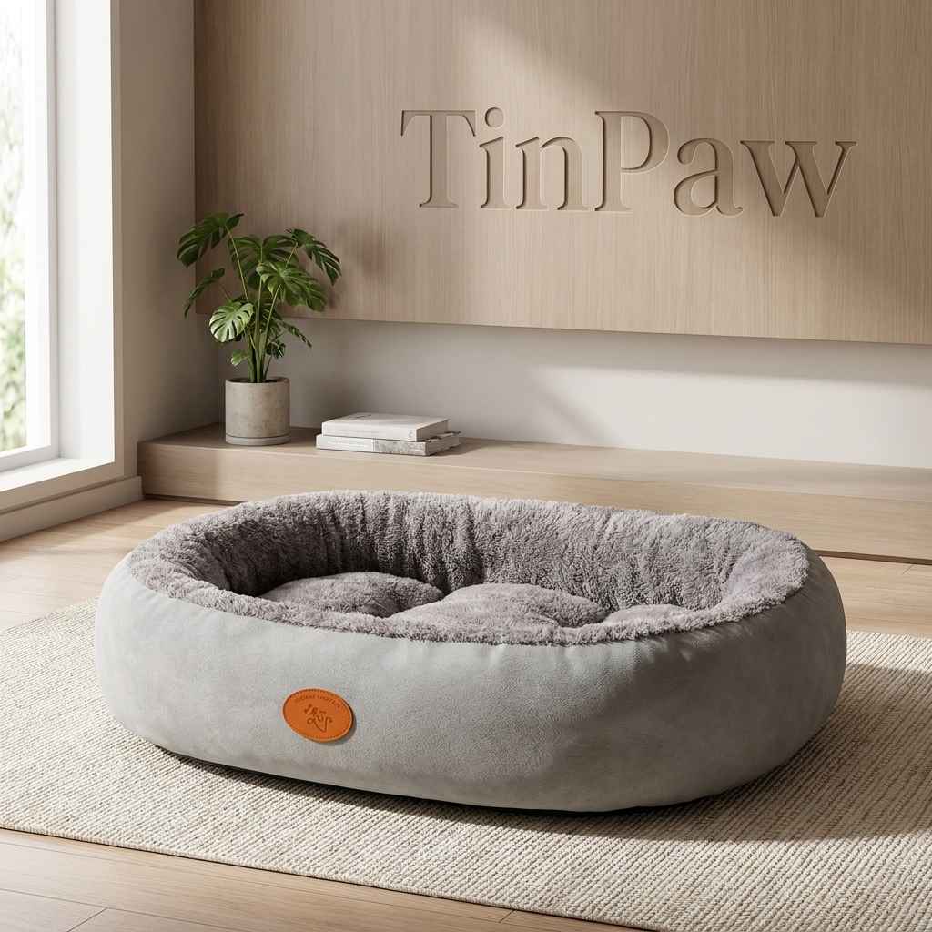 Oval Plush Dog Bed Fleece - Dog Beds & Furniture - TinPaw - Emerald Green Oval Default - XXL 100x78x24cm - SUPEFDB00001 - B8