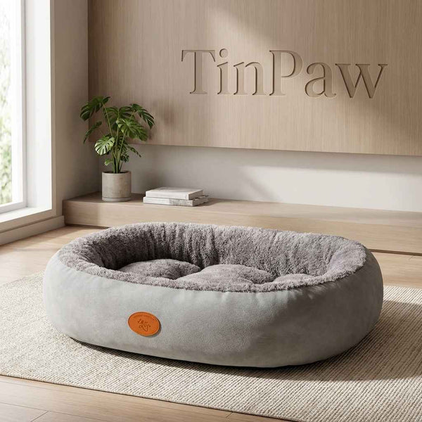 Oval Plush Dog Bed Fleece - Dog Beds & Furniture - TinPaw - Emerald Green Oval Default - XXL 100x78x24cm - SUPEFDB00001 - B8