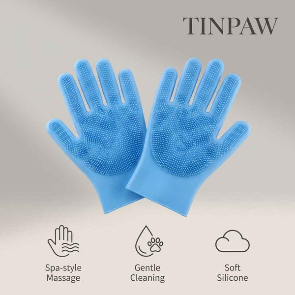 Pet Bathing Gloves - Dog Slicker Brushes - TinPaw