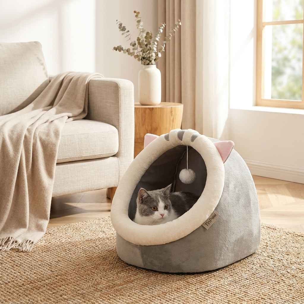 Semi - Enclosed Pet Nest - Dog Beds & Furniture - TinPaw