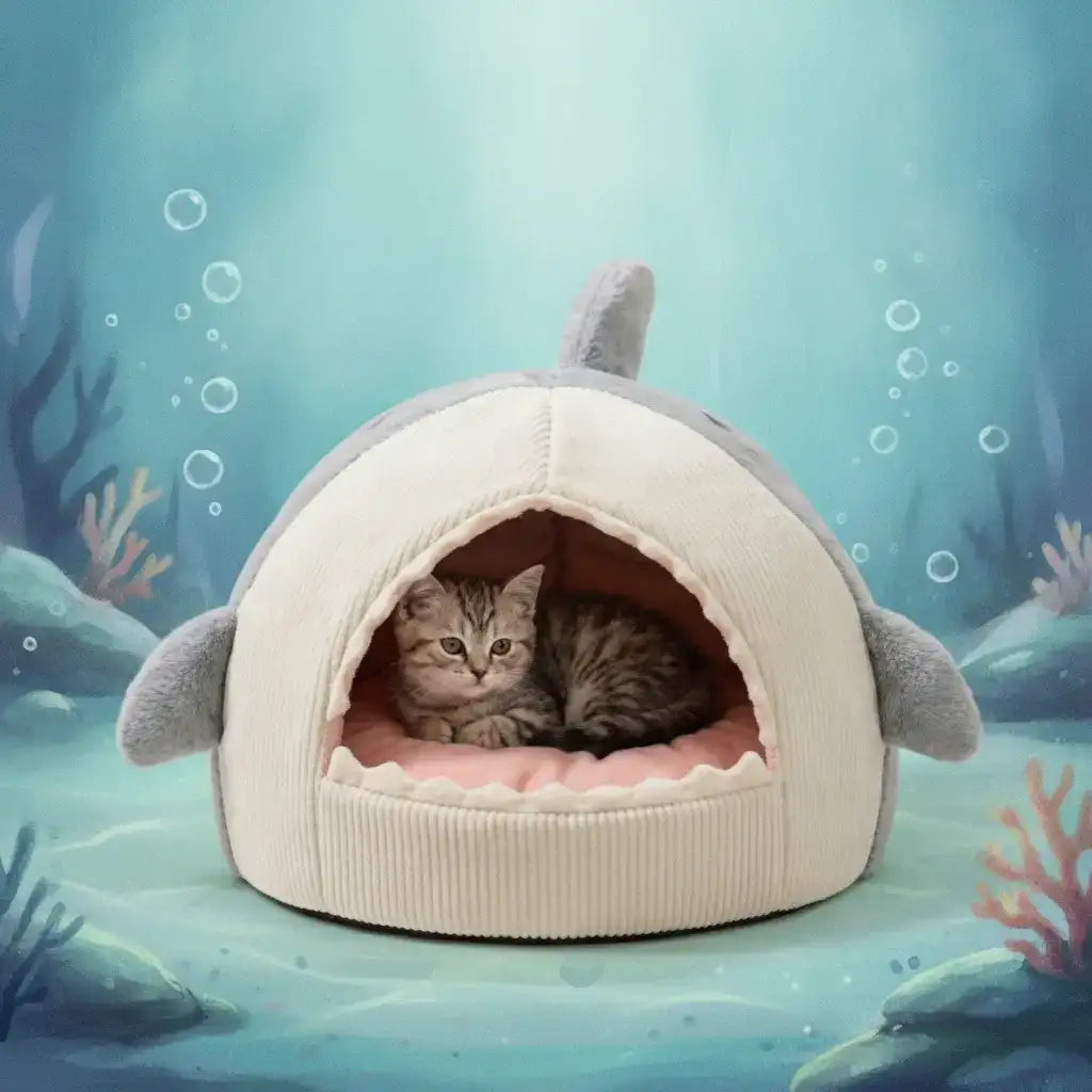 Shark Cave Dog Bed - Dog Beds & Furniture - TinPaw