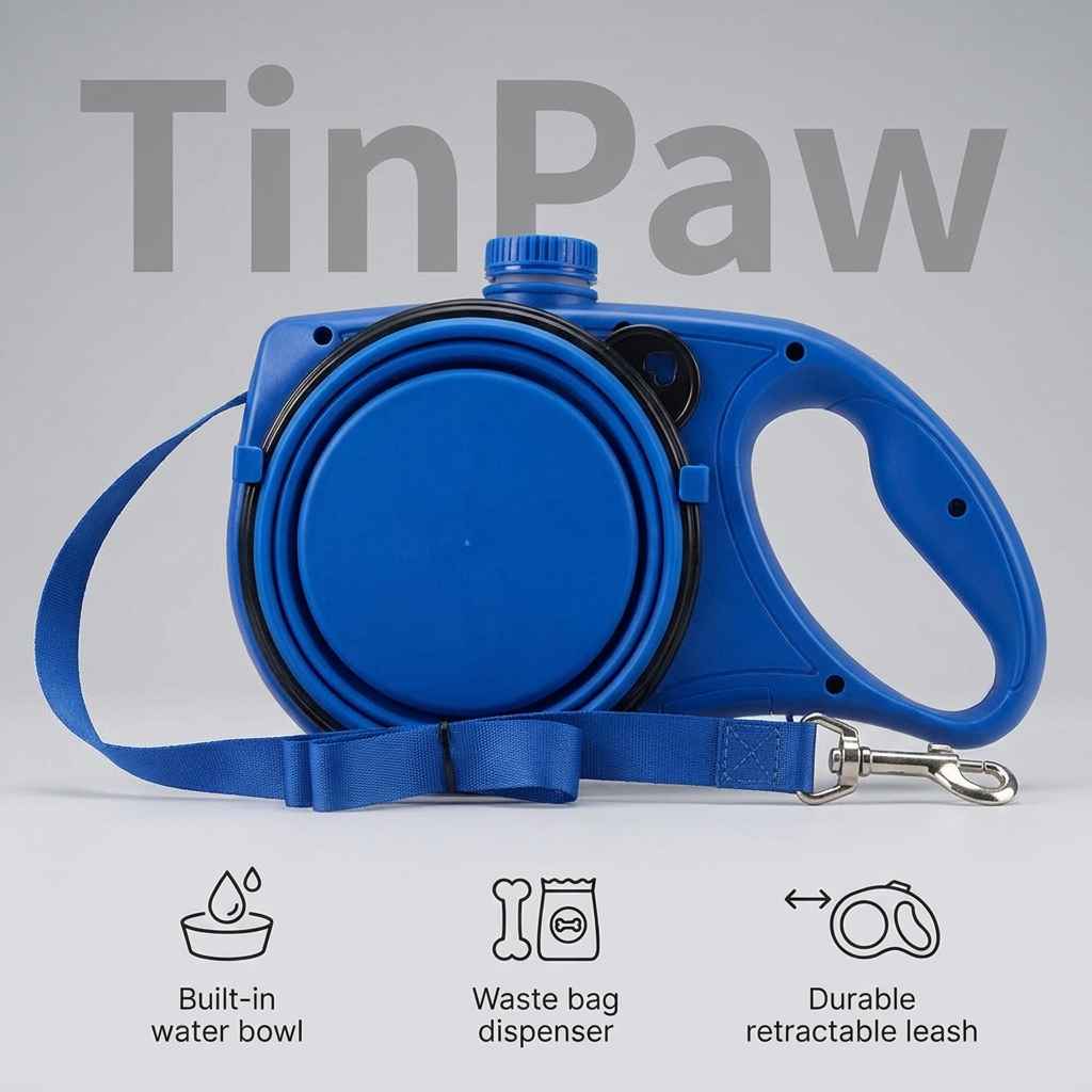 Dog Leash Water Bottle Bowl - Dog Gear - TinPaw