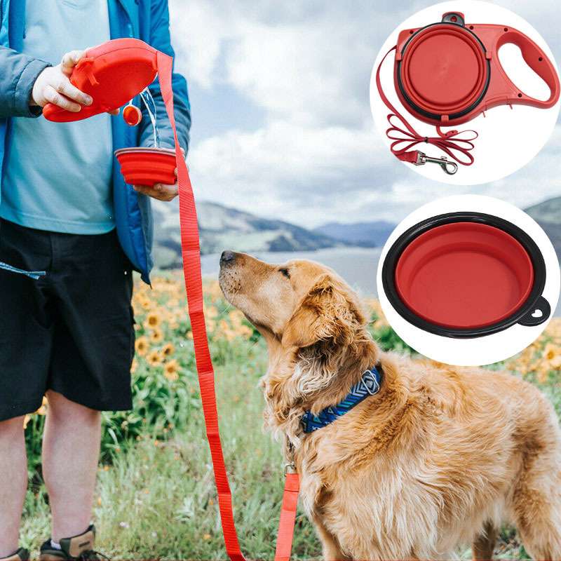 Dog Leash Water Bottle Bowl - Dog Gear - TinPaw