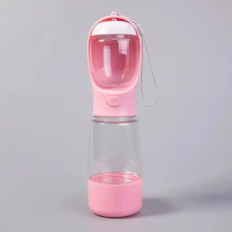 3 - in - 1 Portable Pet Travel Bottle - Dog Travel Accessories - TinPaw - Pink - SU00356577 - Pink