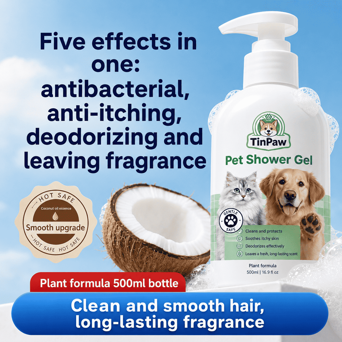 Antibacterial Pet Shampoo 500ml - Dog Shampoo - TinPaw