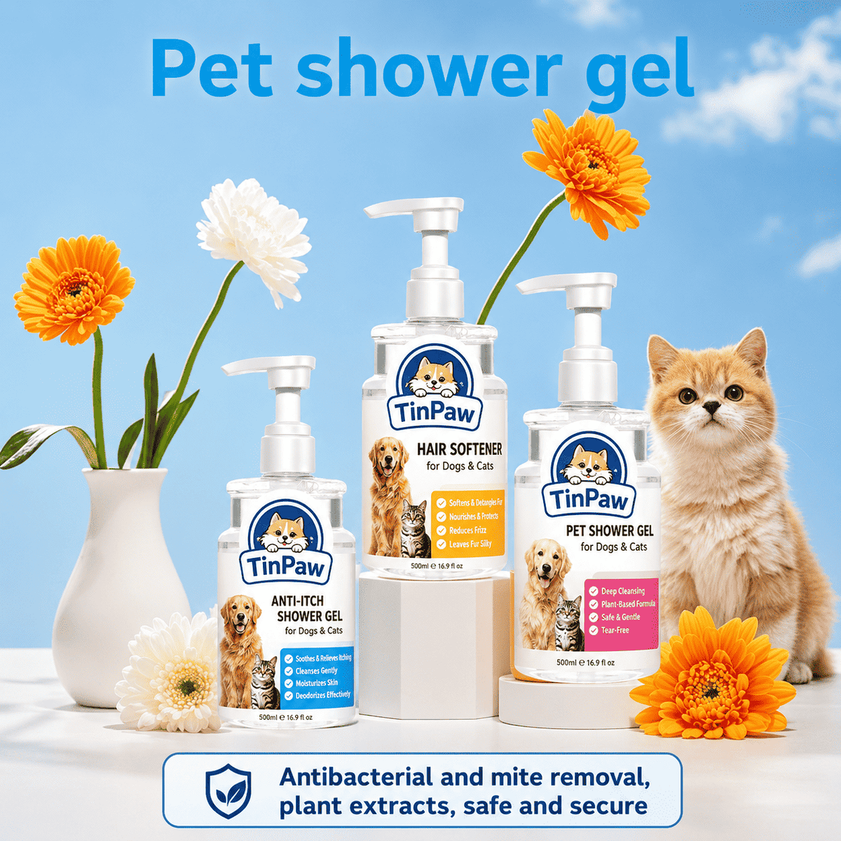Antibacterial Pet Shampoo 500ml - Dog Shampoo - TinPaw