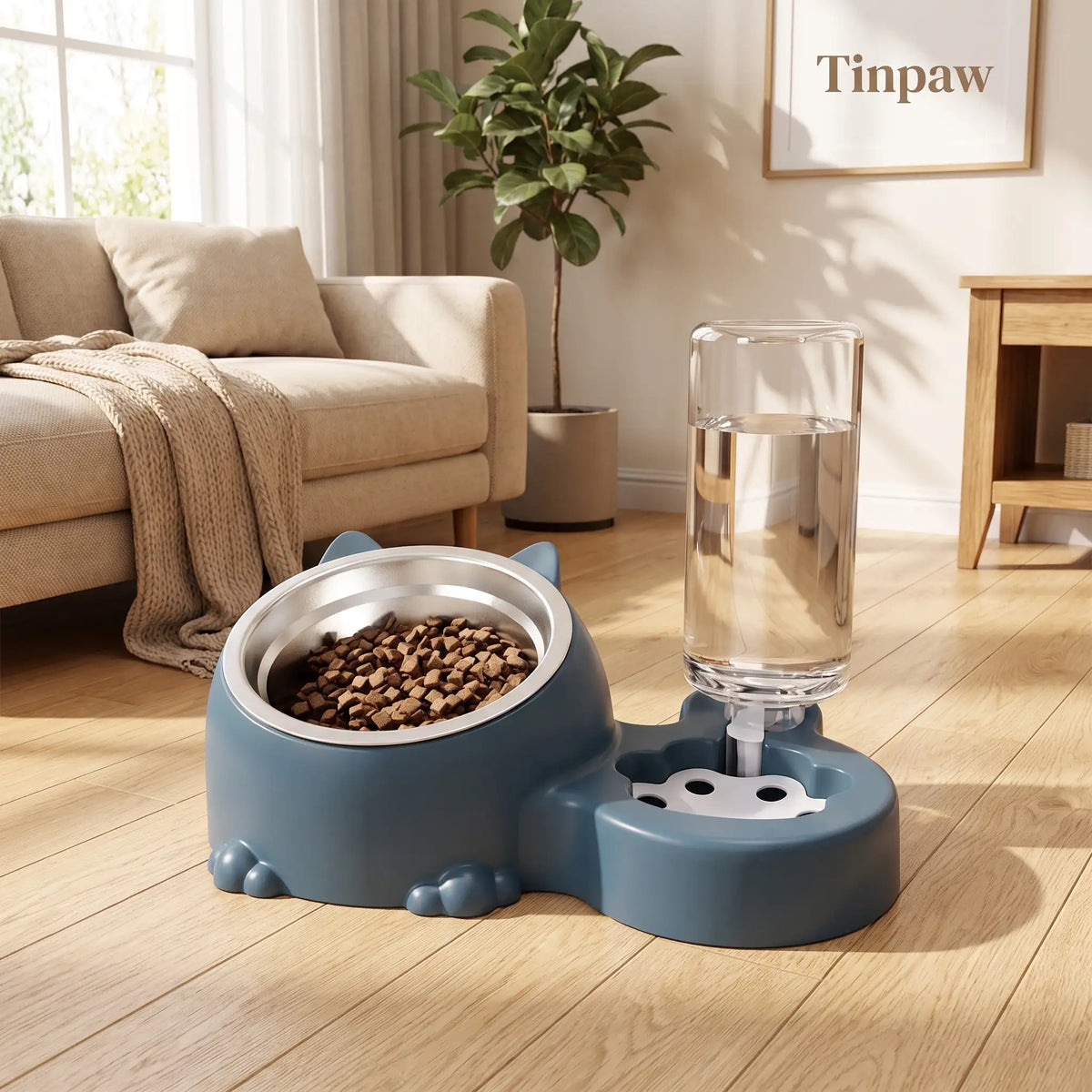 Dual - Bowl Auto Pet Feeder & Waterer - Automatic Pet Feeder - TinPaw