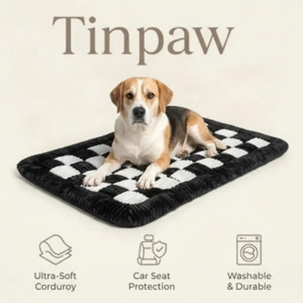 Plush Checkerboard Dog Mat - Dog Beds & Furniture - TinPaw