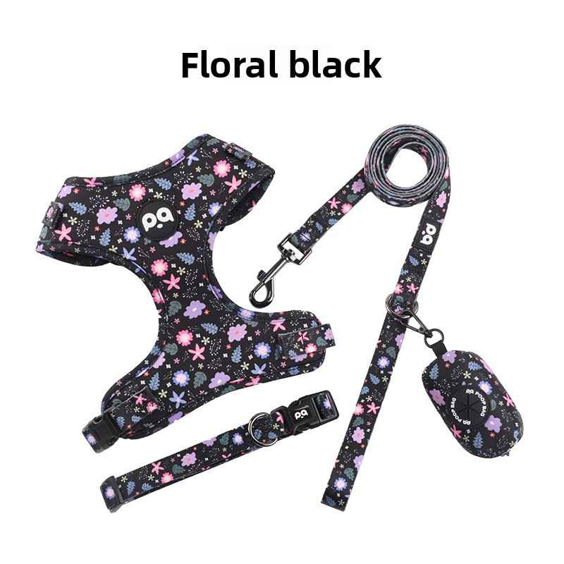 Patterned Dog Collar Leash - Dog Gear - TinPaw - Floral Black - L - SU00367184 - Floral Black - L
