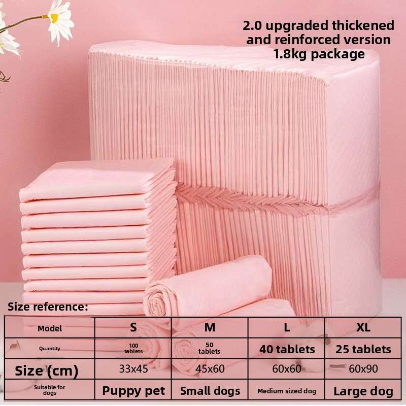 Pet Training Pads Odor Control - Dog Diapers - TinPaw - Pink Thick M 45x60cm 50pcs - SU00108880 - Pink Thick M 45x60cm 50pcs
