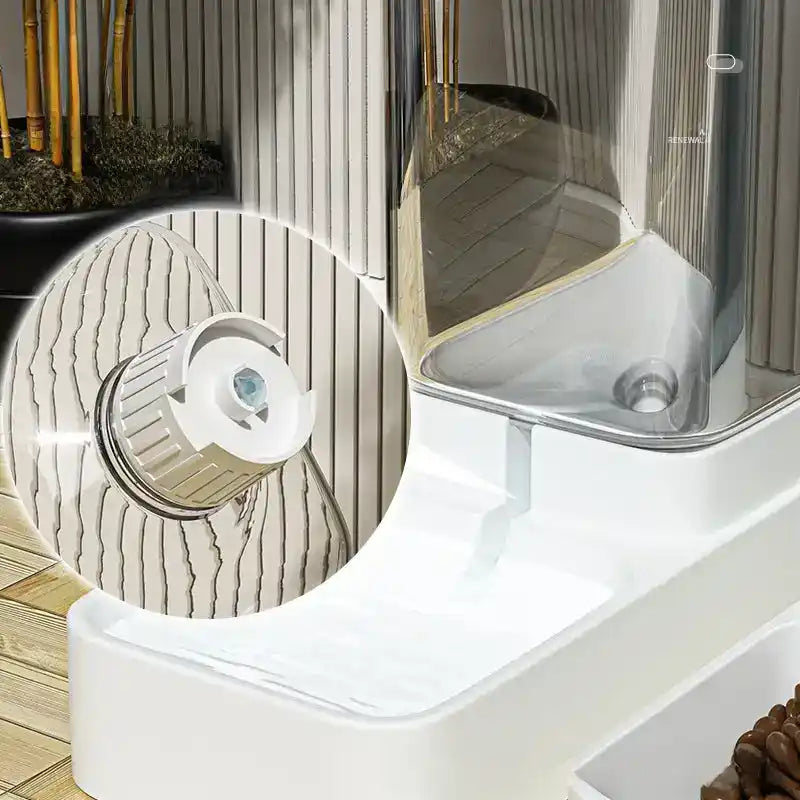 Pet Feeder Water Dispenser Combo - Automatic Pet Feeder - TinPaw