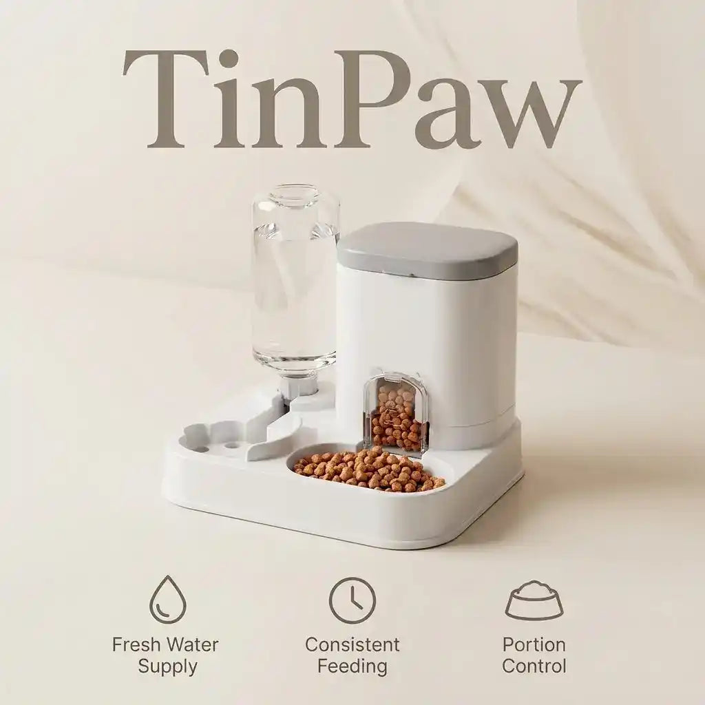 Gravity Pet Feeder Dispenser 4L - Automatic Pet Feeder - TinPaw