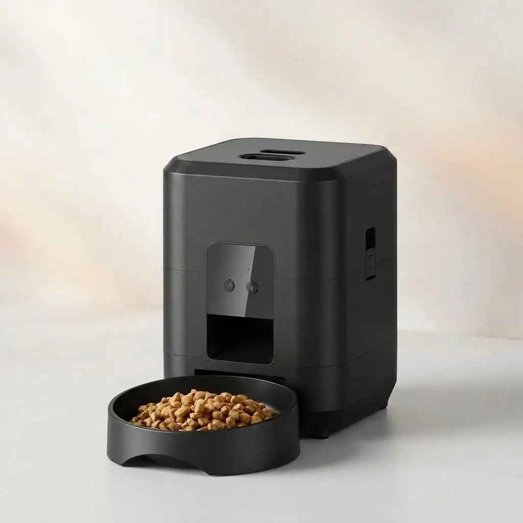 WiFi Pet Feeder Camera 2L - Automatic Pet Feeder - TinPaw - black - button style - Japanese adapter - SU00113620 - Xiaofang - black - button style - Japanese adapter