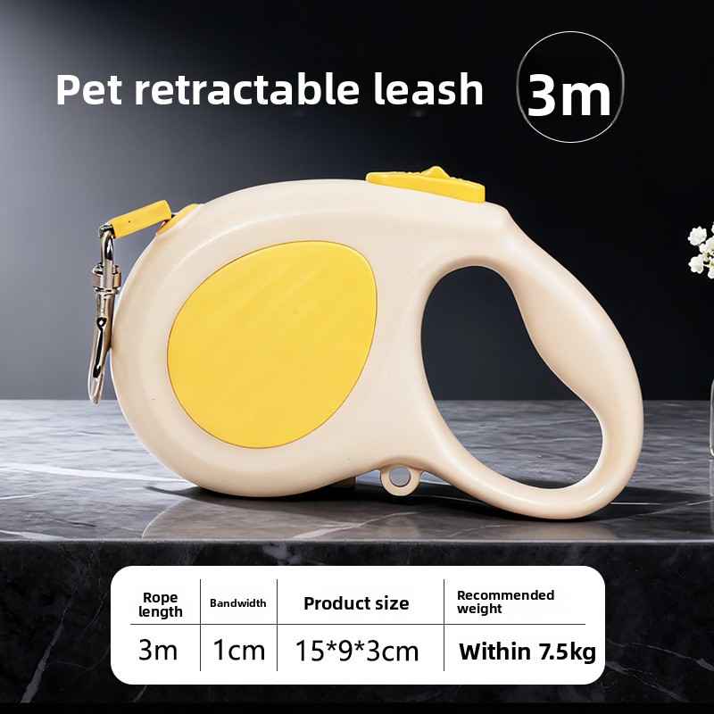 Automatic Retractable Dog Leash - Dog Gear - TinPaw - 3m - yellow - No specifications - SU00360358 - 3m - yellow - No specifications