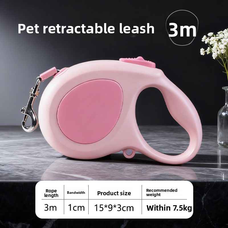 Automatic Retractable Dog Leash - Dog Gear - TinPaw - 3m - pink - No specifications - SU00360358 - 3m - pink - No specifications