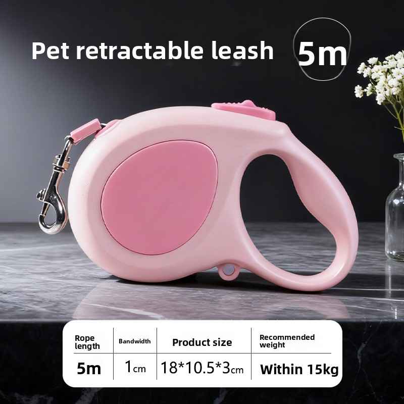Automatic Retractable Dog Leash - Dog Gear - TinPaw - 5m - pink - No specifications - SU00360358 - 5m - pink - No specifications