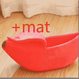 Banana Dog Bed Nest - Dog Beds & Furniture - TinPaw - Red Mat - L 72x25x18cm - SUPEFDB00005 - B1