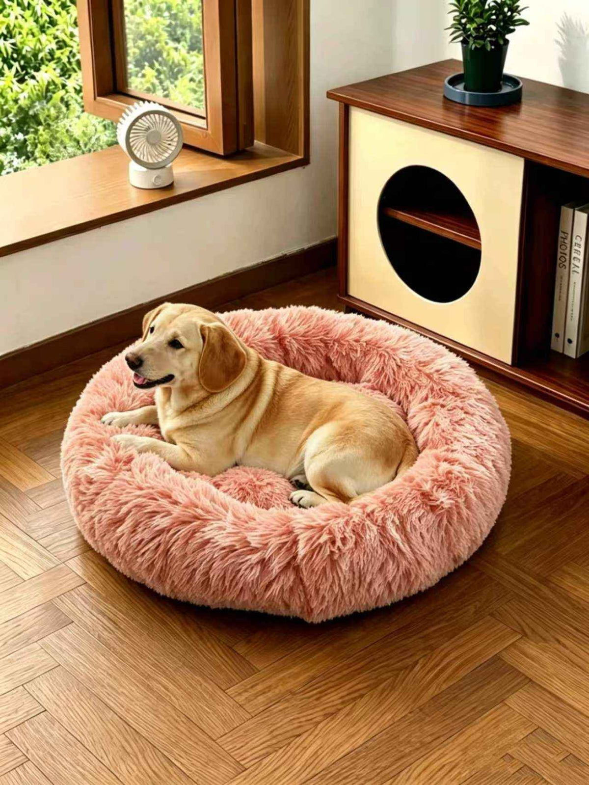 Calming Round Plush Pet Bed - Dog Beds & Furniture - TinPaw - Lotus - S - SUPEFDB00003 - AA