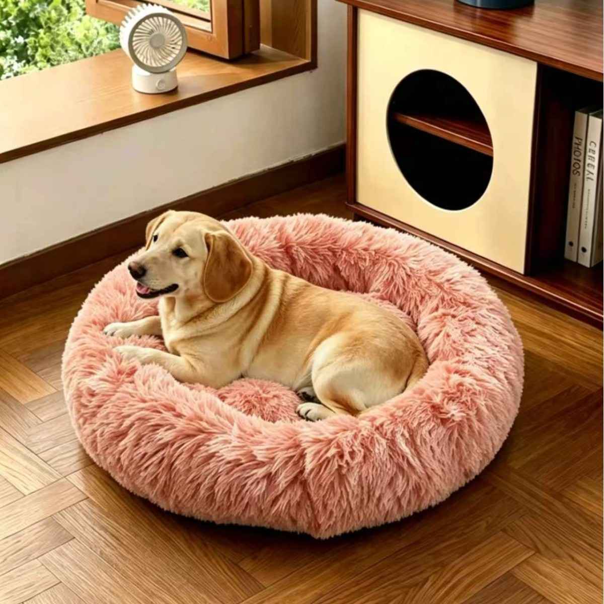 Calming Round Plush Pet Bed - Dog Beds & Furniture - TinPaw