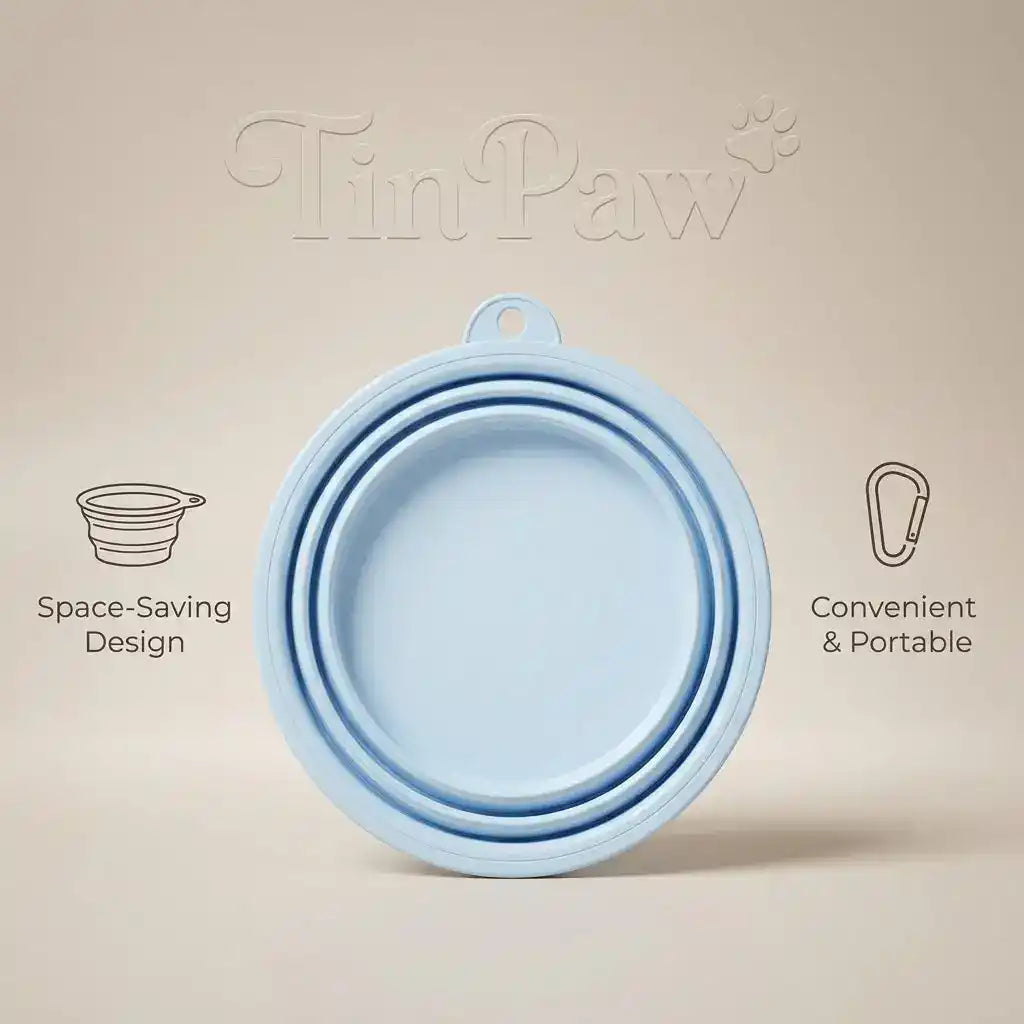 Collapsible Silicone Dog Bowl - Slow Feeding Bowl - TinPaw