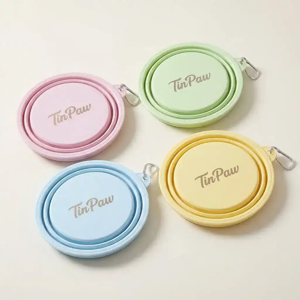 Collapsible Silicone Dog Bowl - Slow Feeding Bowl - TinPaw