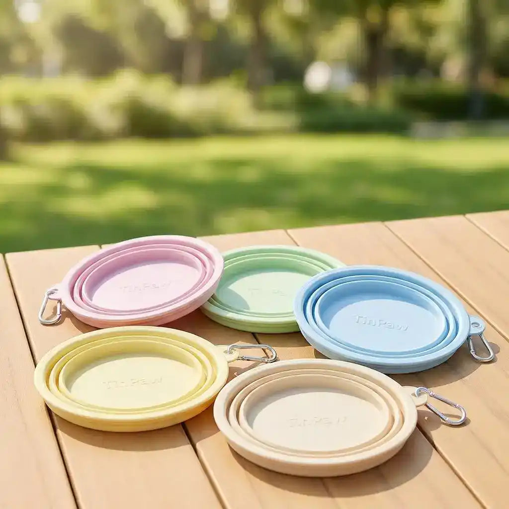 Collapsible Silicone Dog Bowl - Slow Feeding Bowl - TinPaw