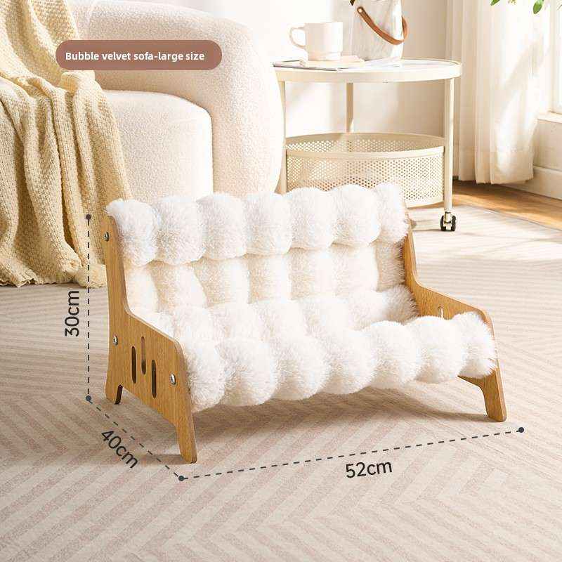 Plush Pet Cave Bed - Dog Beds & Furniture - TinPaw - Large bubble velvet sofa - SU00108605 - Large bubble velvet sofa