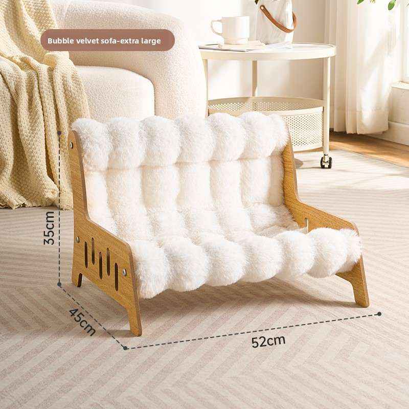 Plush Pet Cave Bed - Dog Beds & Furniture - TinPaw - Extra large bubble velvet sofa chaise - SU00108605 - Extra large bubble velvet sofa chaise