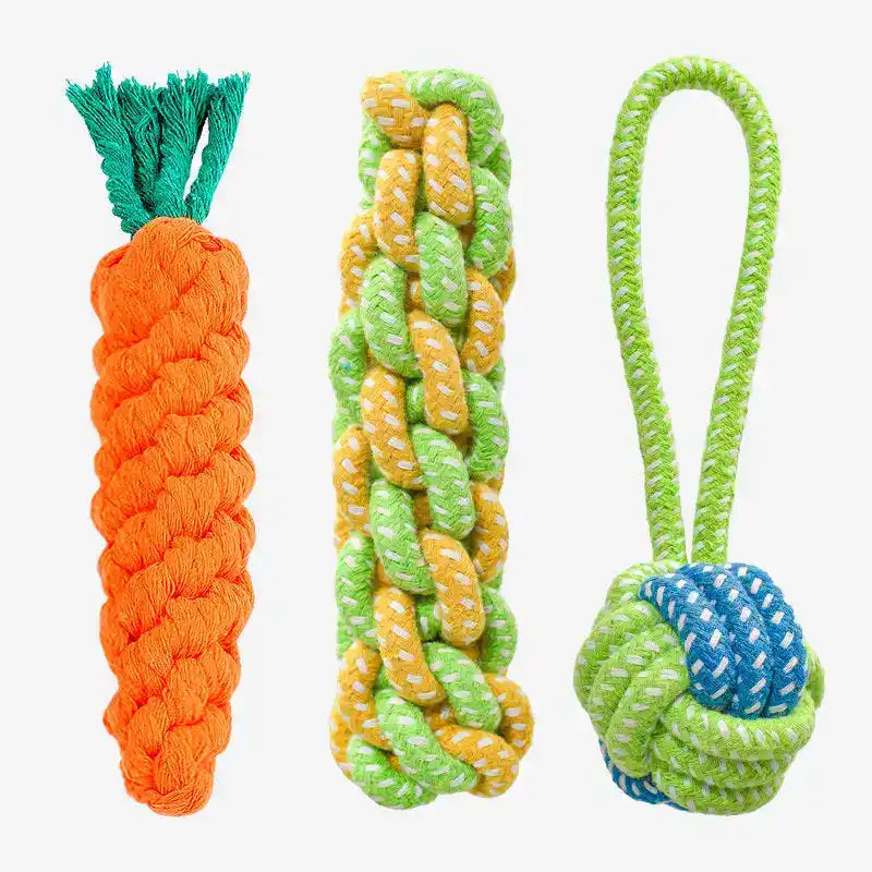 Cotton Dog Rope Toy Set - Dog Toys - TinPaw
