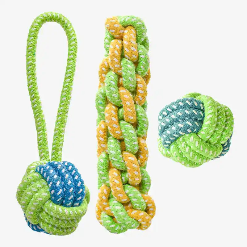 Cotton Dog Rope Toy Set - Dog Toys - TinPaw