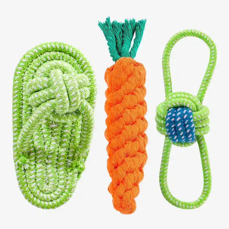 Cotton Dog Rope Toy Set - Dog Toys - TinPaw