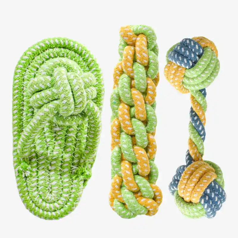 Cotton Dog Rope Toy Set - Dog Toys - TinPaw
