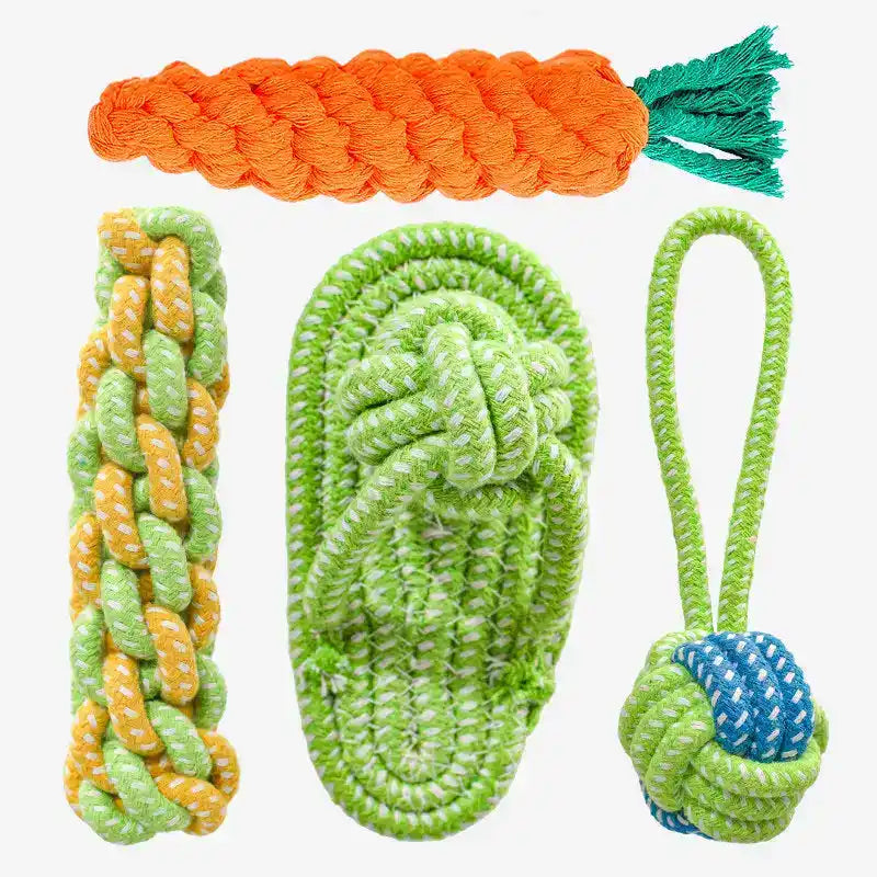 Cotton Dog Rope Toy Set - Dog Toys - TinPaw