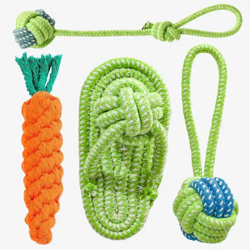Cotton Dog Rope Toy Set - Dog Toys - TinPaw