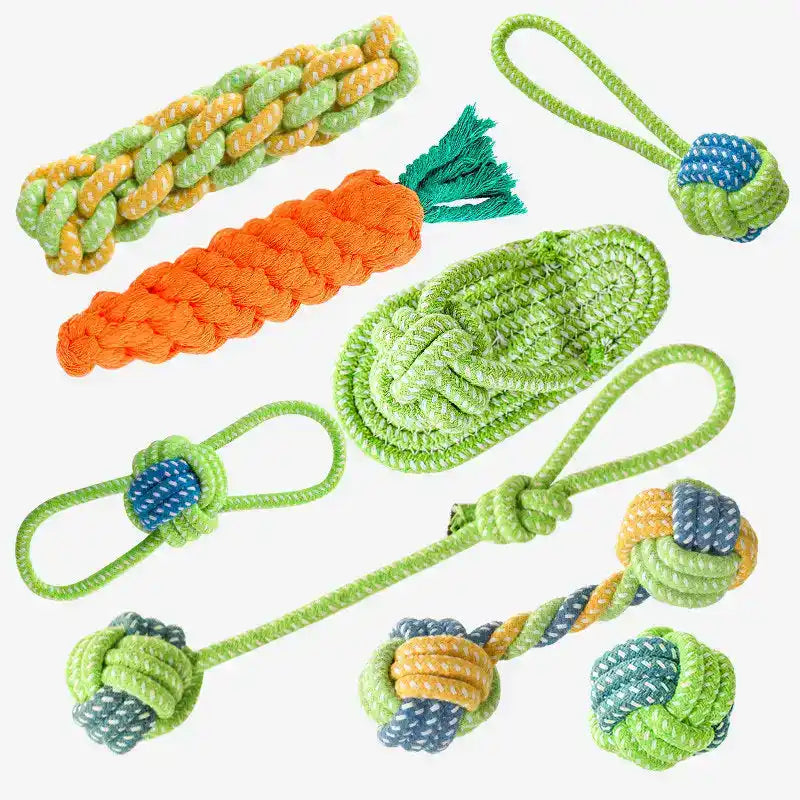 Cotton Dog Rope Toy Set - Dog Toys - TinPaw