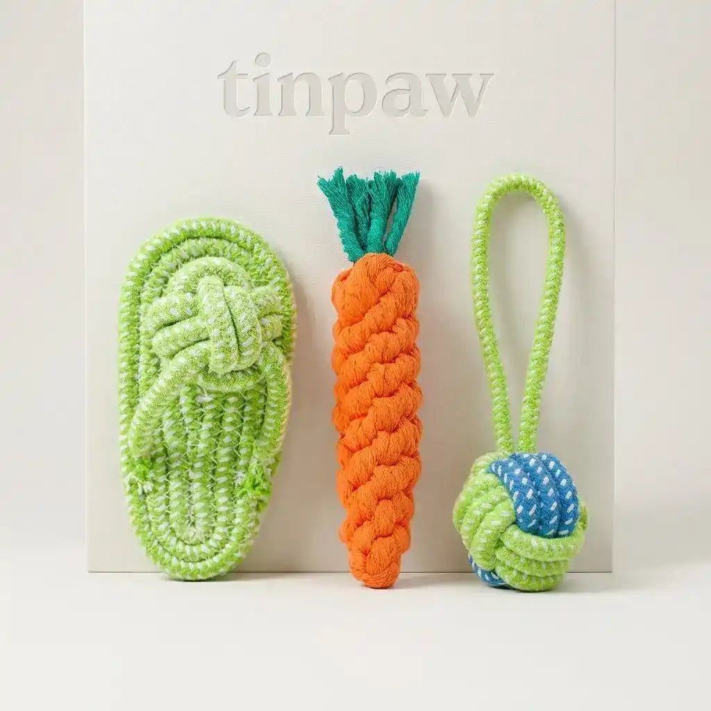 Cotton Dog Rope Toy Set - Dog Toys - TinPaw