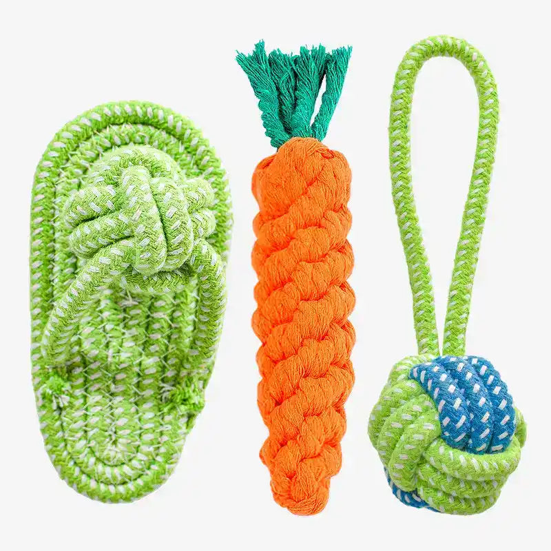 Cotton Dog Rope Toy Set - Dog Toys - TinPaw