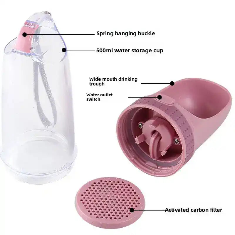 Dog Water Bottle 500ml – Leakproof - Dog Travel Accessories - TinPaw