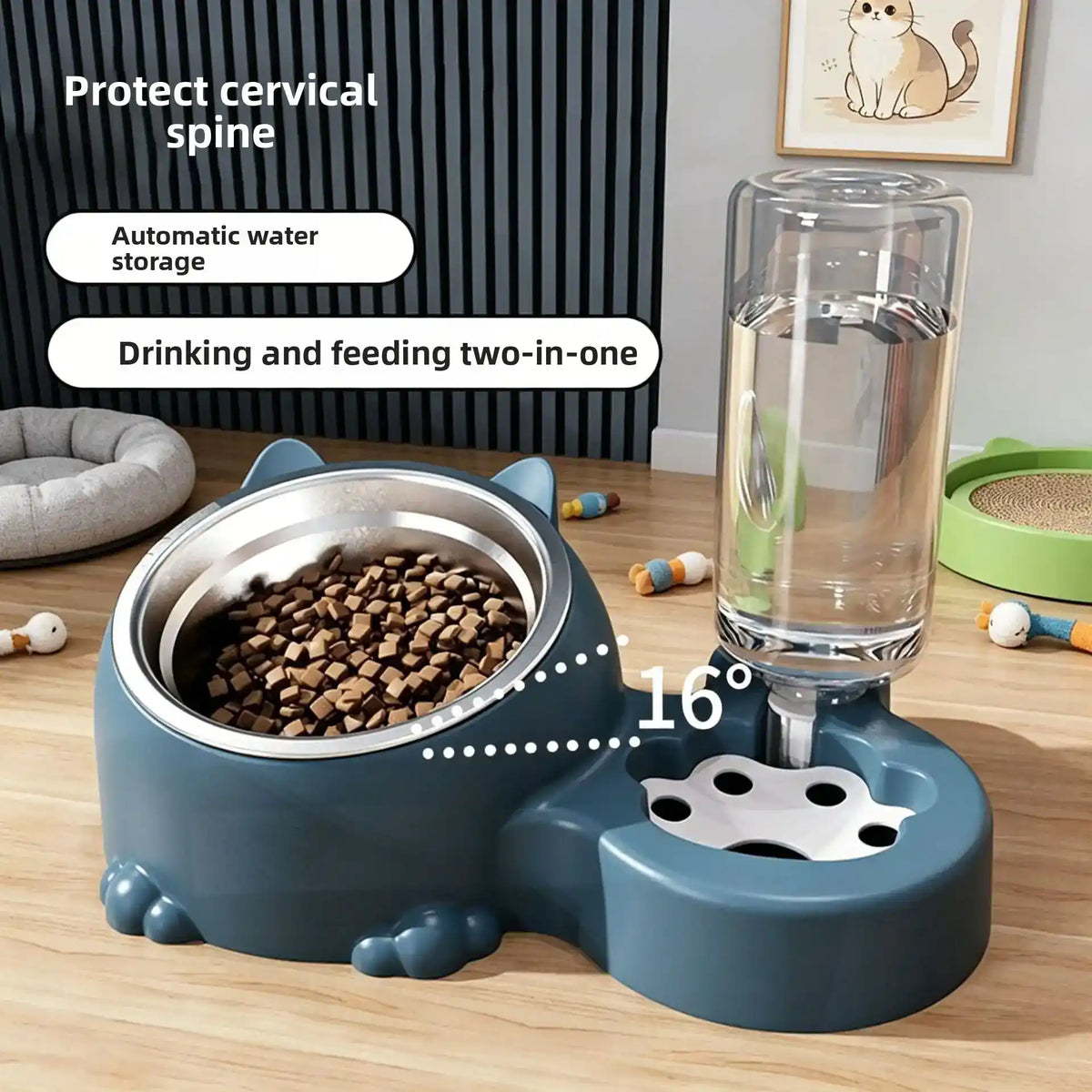 Dual - Bowl Auto Pet Feeder & Waterer - Automatic Pet Feeder - TinPaw