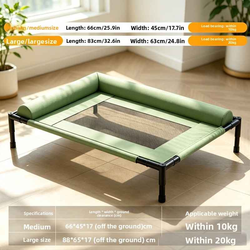 Elevated Foldable Pet Camping Bed - Dog Beds & Furniture - TinPaw - Military Green Leather - Large - SUPEFDB00002 - A5