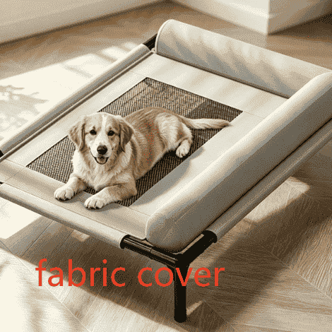Elevated Foldable Pet Camping Bed - Dog Beds & Furniture - TinPaw - Gray Fabric - Large - SUPEFDB00002 - AF
