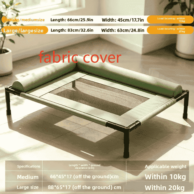 Elevated Foldable Pet Camping Bed - Dog Beds & Furniture - TinPaw - Military Green Fabric - Large - SUPEFDB00002 - AH