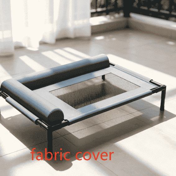 Elevated Foldable Pet Camping Bed - Dog Beds & Furniture - TinPaw - Navy Blue Fabric - Large - SUPEFDB00002 - AJ
